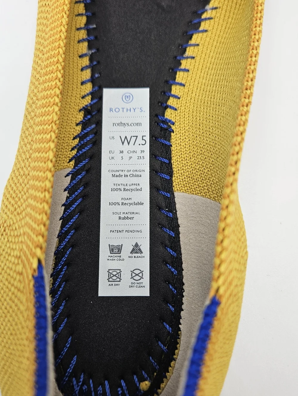 NIB Rothy's Points In Marigold Size 7.5 - Picture 5 of 7